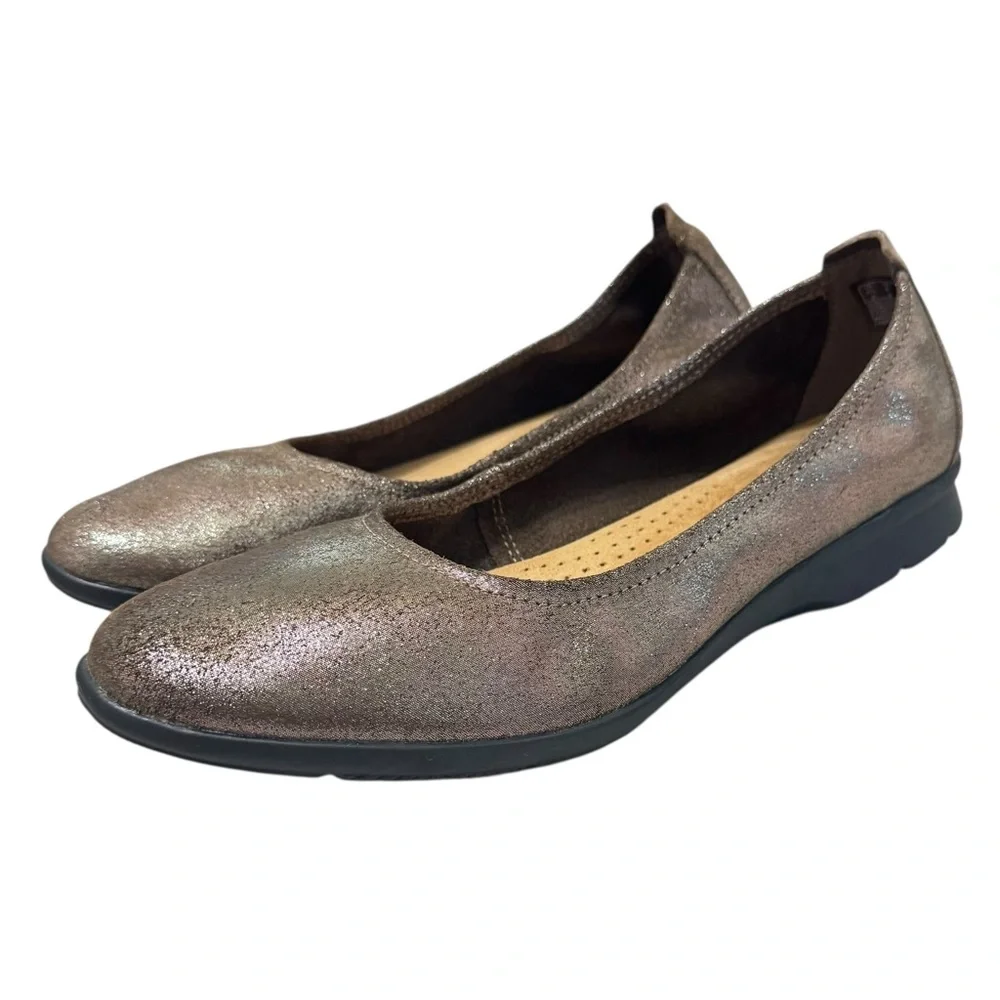 Clarks Collection‎ Flexible Slir-On Flats - Jenette Lase Pewter Suede,  Sz 9